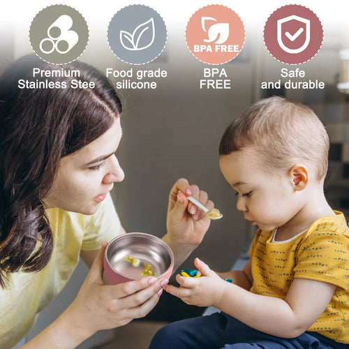 ColorKids — 2pc Stainless Steel Bowl Set BPA-Free (Non-Toxic)