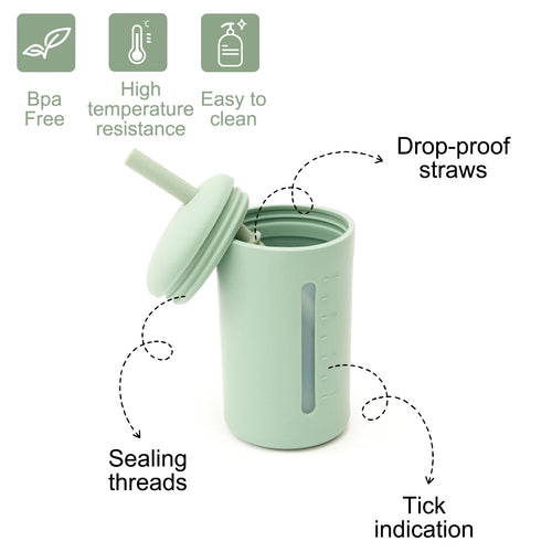 ColorKids — Silicone Straw Cup BPA-Free (Non-Toxic)