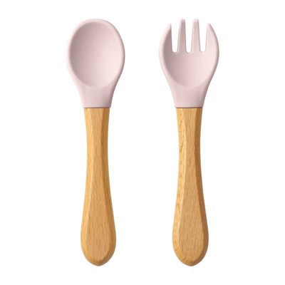 ColorKids — Silicone & Wood Utensil Set BPA-Free (Non-Toxic)